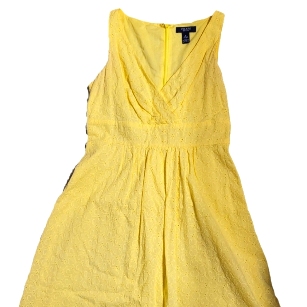 Chaps Yellow Sleeveless Dress